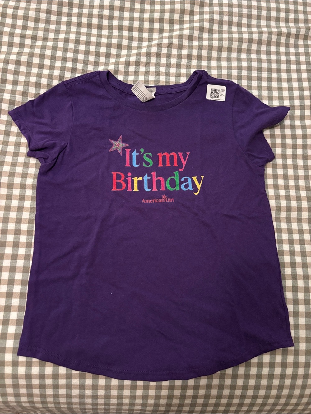 American Girl Purple 'It's My Birthday' Tee size small